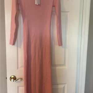 Elegant‎ Pink Long Sleeve Dress